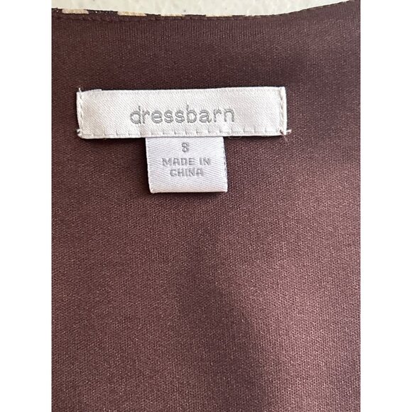 Dress Barn Brown & Beige Polka Dot Maxi Dress With Tan Linen Blend Blazer Sz 8 - Picture 13 of 16